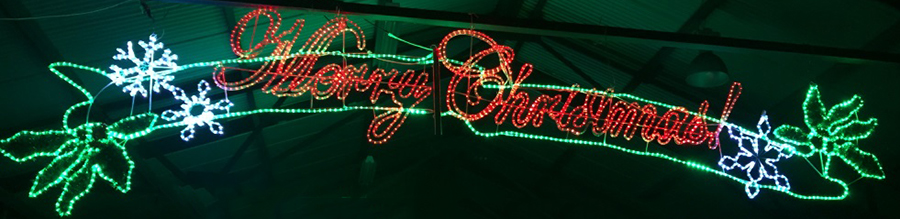 5.5m Merry Christmas LED Sign - RED or GREEN