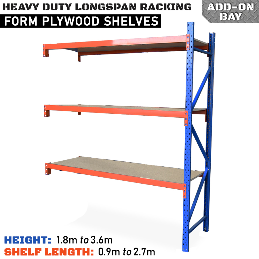 Longspan Industrial Particle Board Shelves Add On Bay   RAS Ls X Ad P 