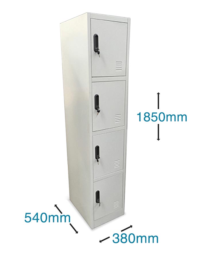 Steel Locker FOUR Door Metal Lockers Storage 1850mm eBay
