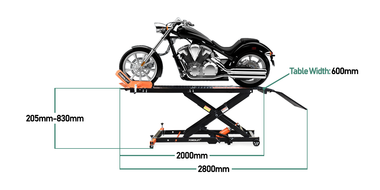 Kaibrite Motorbike Jack Lift,Rubber Platform Crank Lift,Manual Repair Clean Hoist Table,Off-Road Dirt Bike Lift Stand 150KG Max Load 